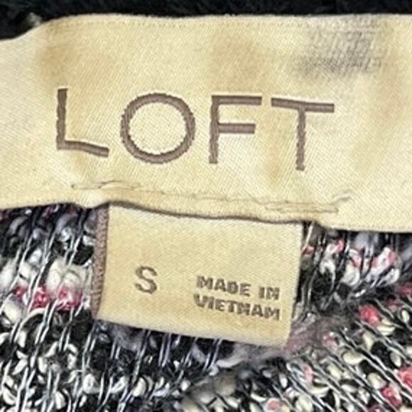 Ann Taylor LOFT Gray Tweed Sleeveless Fringe Back Zip Mini Shift Dress Size S - Picture 7 of 8